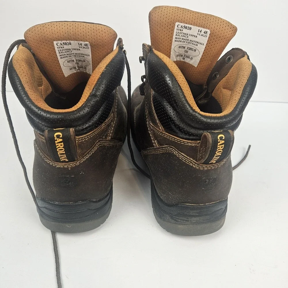 CAROLINA Mens 6 Inch Broad Toe Work Boot CA5020 BRUNO Waterproof Size 14 4E - Picture 3 of 6